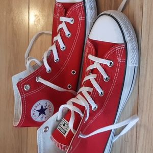Red High Top Converse (not authentic)